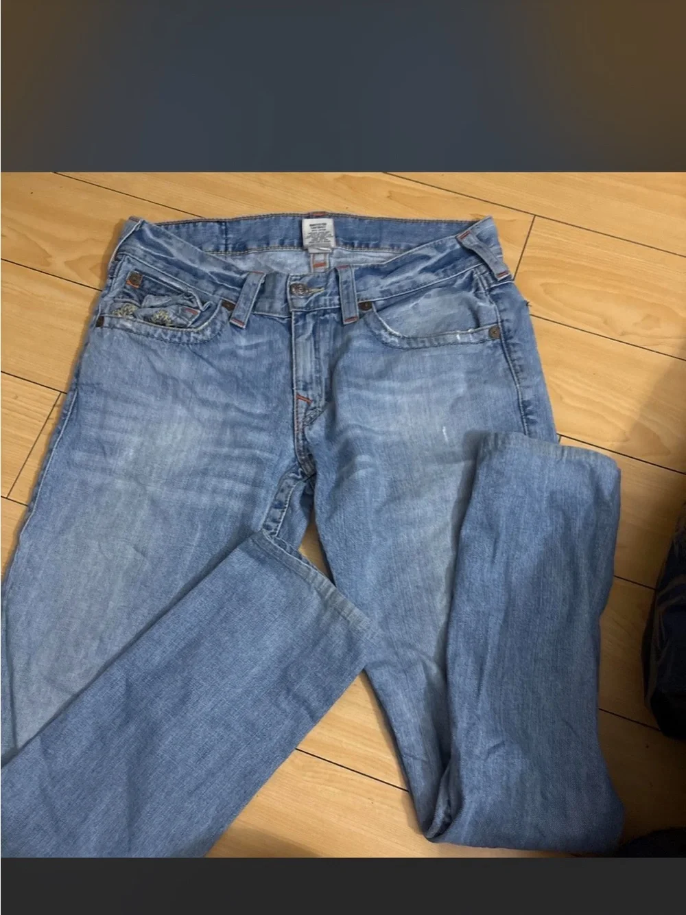 True Religion Men's Straight Medium Blue Denim Jeans